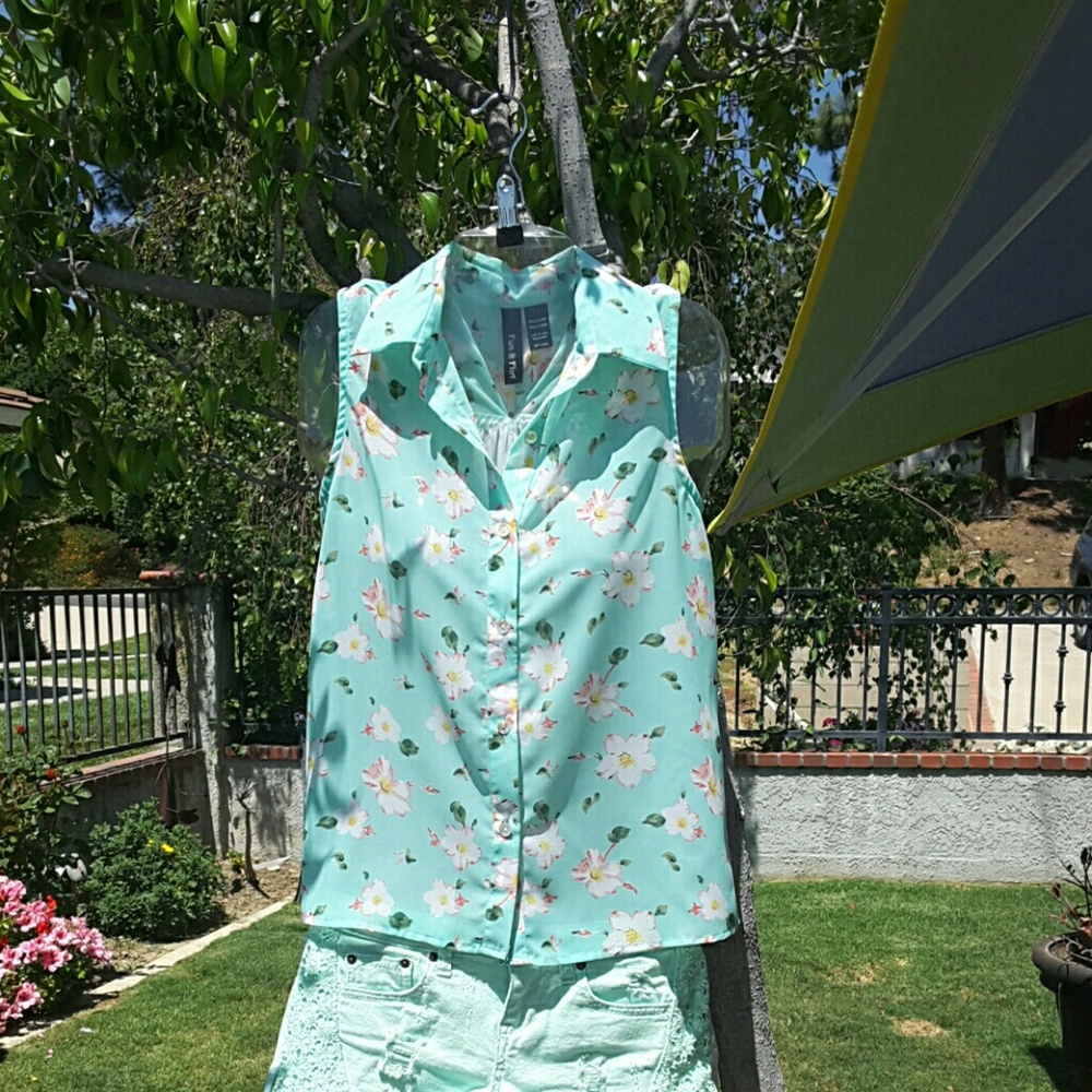 Semi Sheer Mint Green Top XS