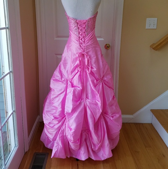 Vintage Pink corset A-line ballgown prom/quincenera/evening gown Juniors Size 5 - Picture 2 of 8