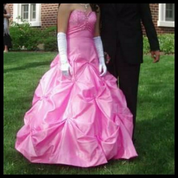 Vintage Pink corset A-line ballgown prom/quincenera/evening gown Juniors Size 5 - Picture 7 of 8