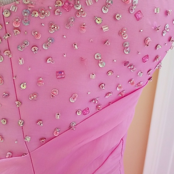 Vintage Pink corset A-line ballgown prom/quincenera/evening gown Juniors Size 5 - Picture 8 of 8