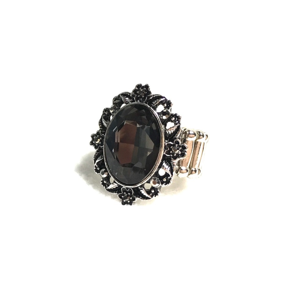 Black fashion stretchy ring paparazzi
