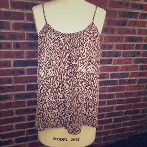 TUCKER Animal Print Silk Top