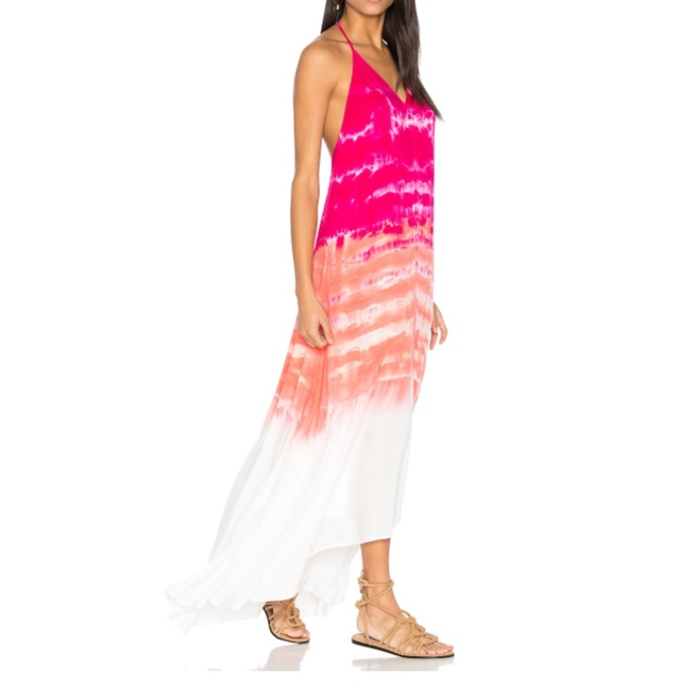 YF&B Shanice Pink Open Back Ombré Dress