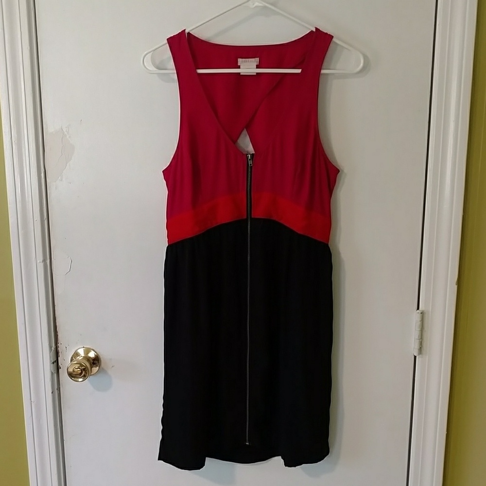 Color block zip-up dress