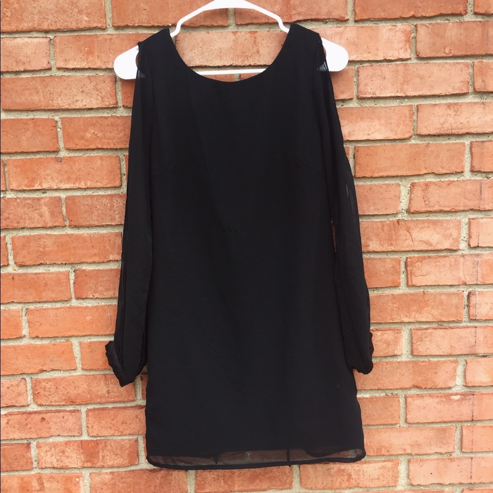 Black open arm dress