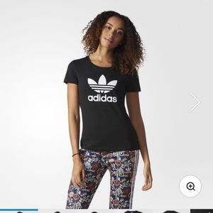 Black Adidas Trefoil Tee