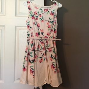 LC Lauren Conrad belted peplum dress