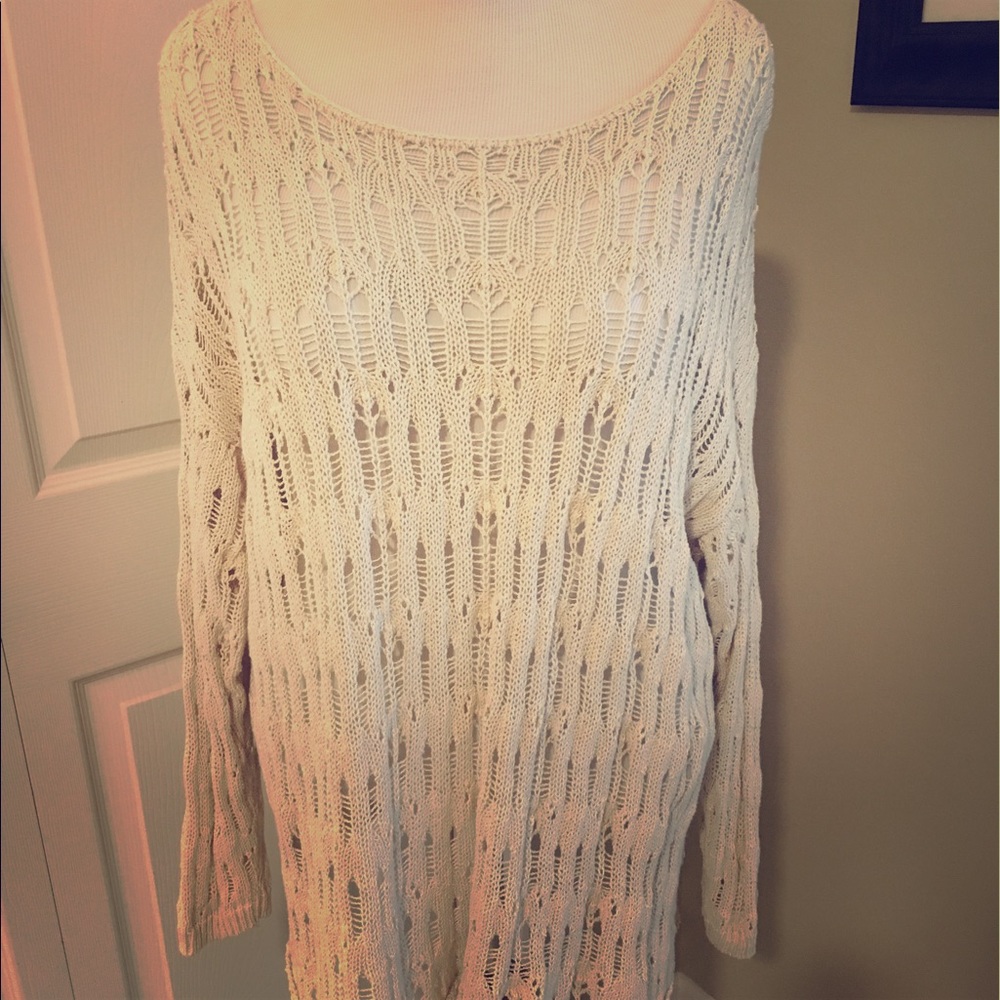 Twiggy fashion - open weave gorgeous tunic sweater