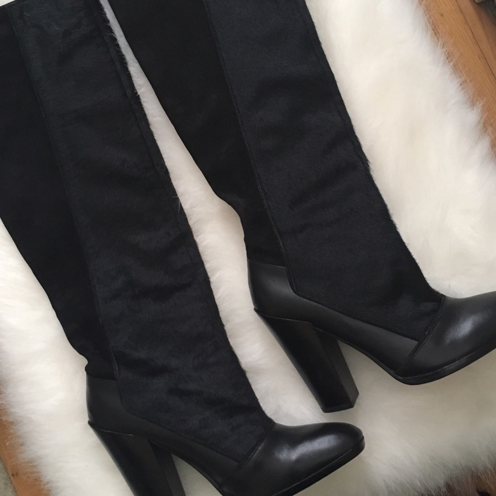 NWOT*10 Crosby Derek Lam Suede and Calf Hair Boots - Picture 5 of 8