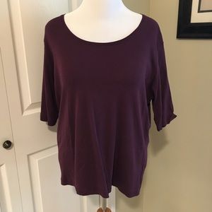 NWOT - 3/4 sleeve deep plum tshirt
