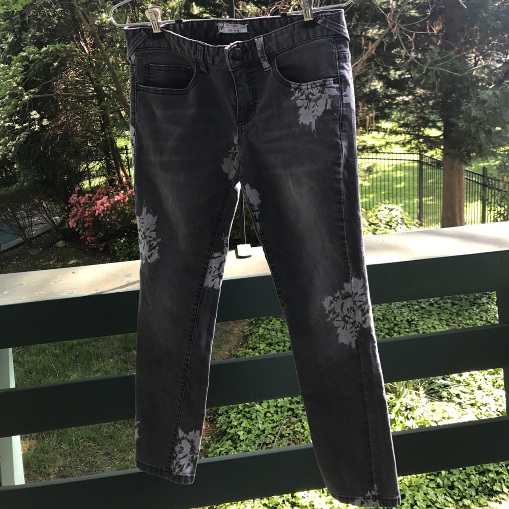 Free people grey floral jeans