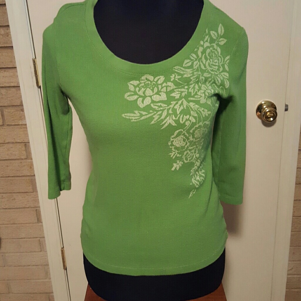 U.s. polo top green floral lg