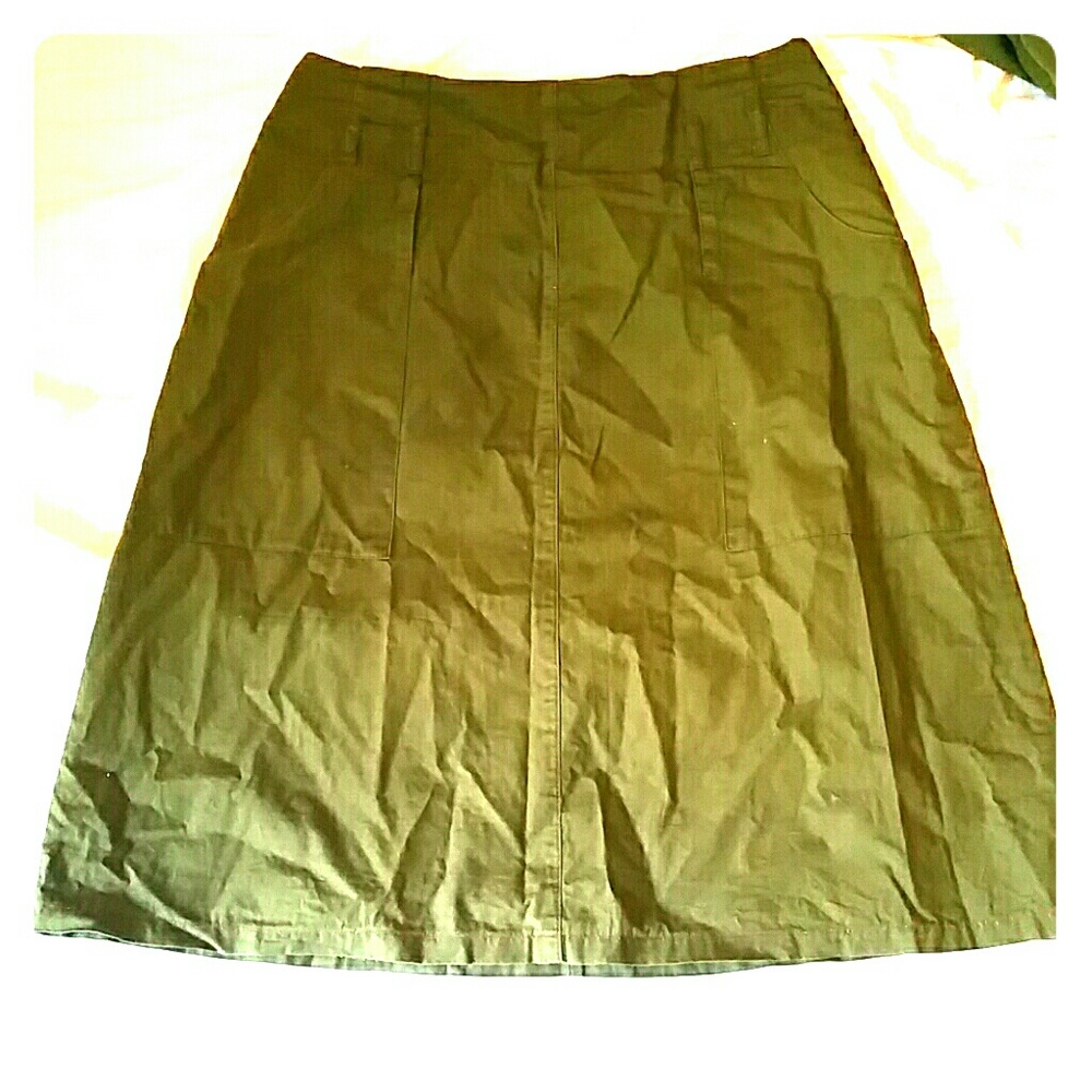 Army green skirt