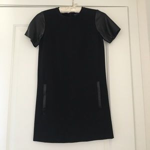 Club Monaco leather combo mini-dress