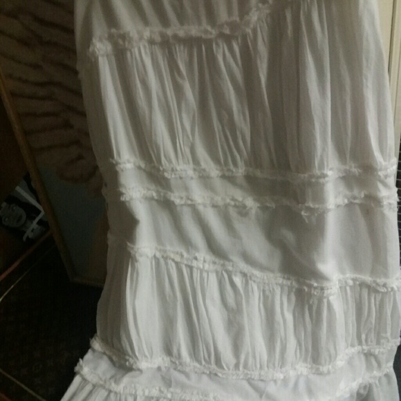 Long White Peasant Skirt 80