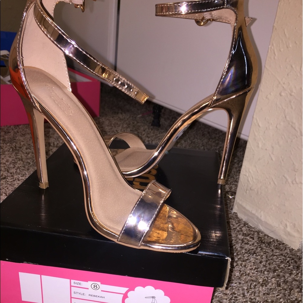 Rose gold Strap Heels