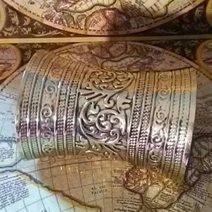 Gold bohemian cuff bracelet