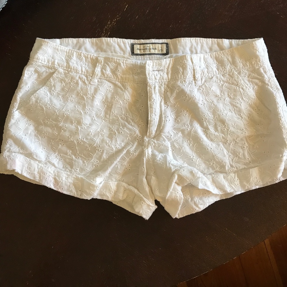 White eyelet shorts