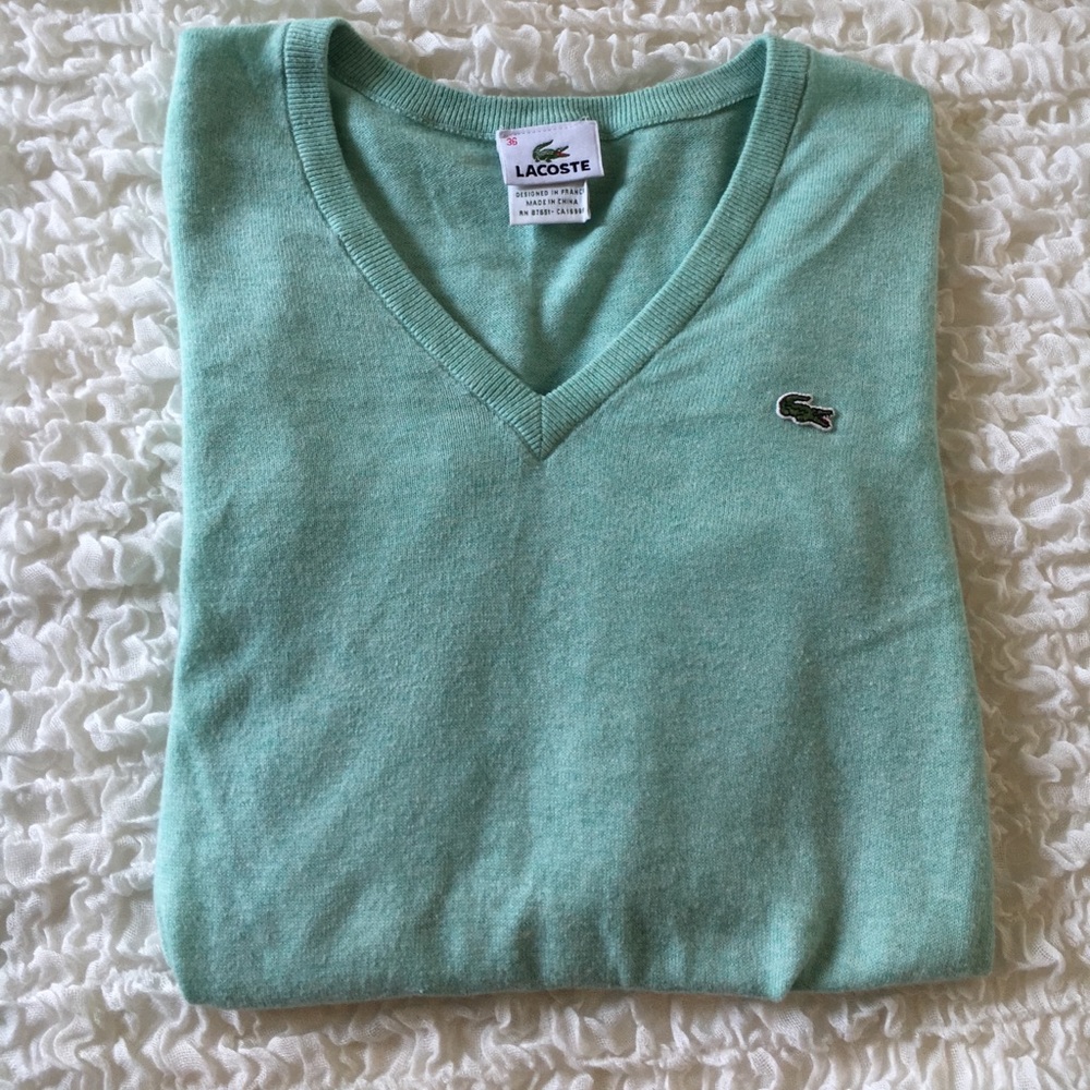 NOW ON MERCARI Aqua Blue Cashmere Lacoste Sweater