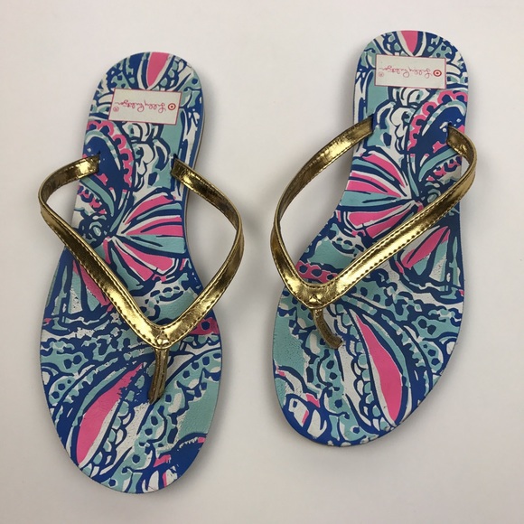 Lilly Pulitzer for Target Shoes - [Lilly Pulitzer Target] My Fans Print Flip Flops 7