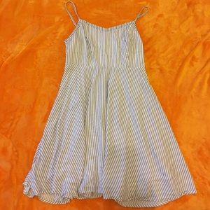 Spaghetti-Strap Striped Dress with Slip