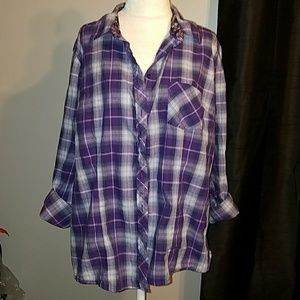 Purple Plaid Button down