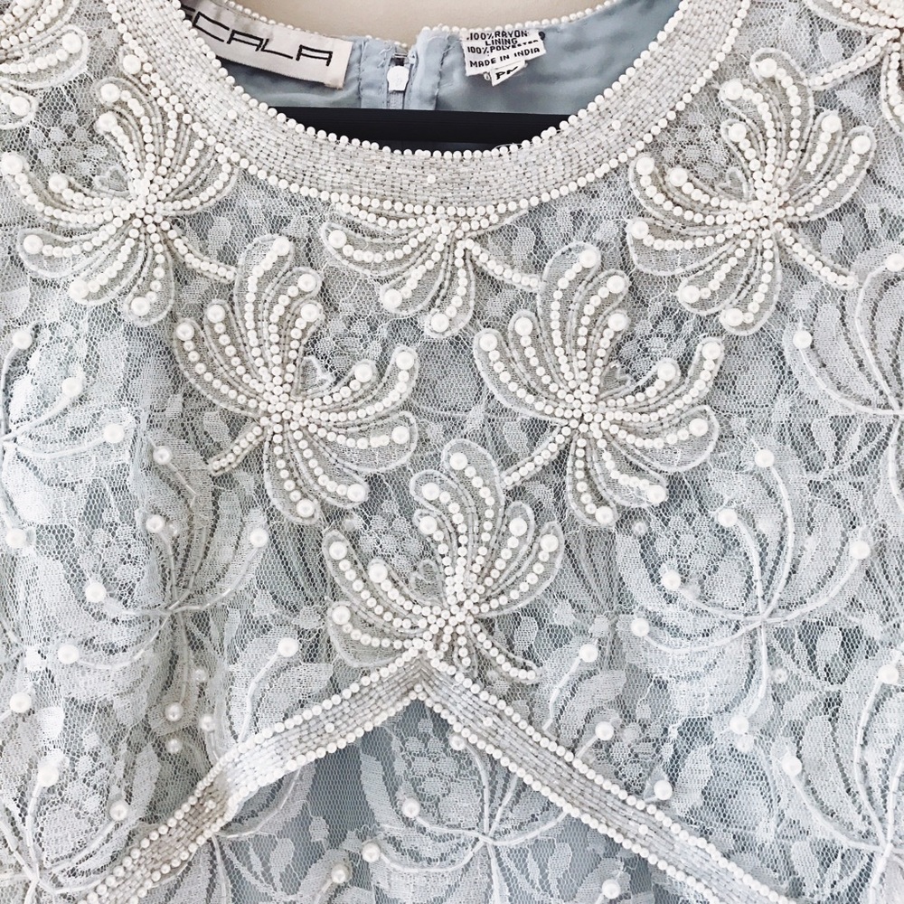 {Vintage} Scala • Pearl Lace Dress - Picture 8 of 10