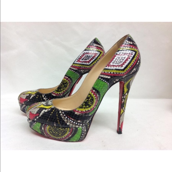 CHRISTIAN louboutin hand painted python shoes - Picture 2 of 4