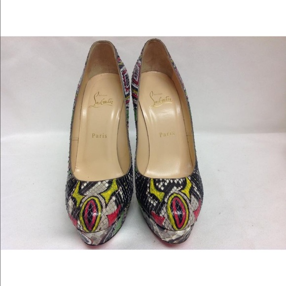 CHRISTIAN louboutin hand painted python shoes - Picture 3 of 4