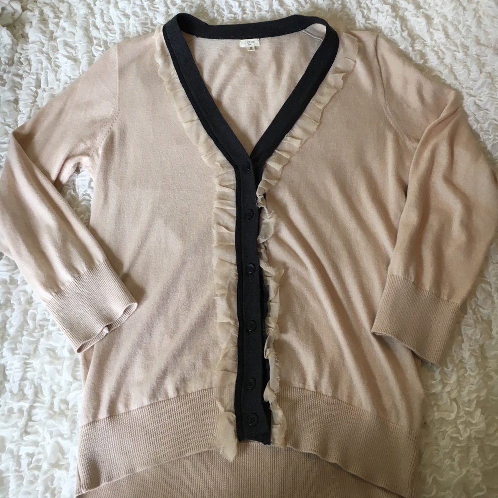now on MERCARI Crew Ruffle Cardigan