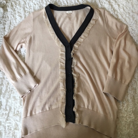now on MERCARI Crew Ruffle Cardigan - Picture 1 of 3