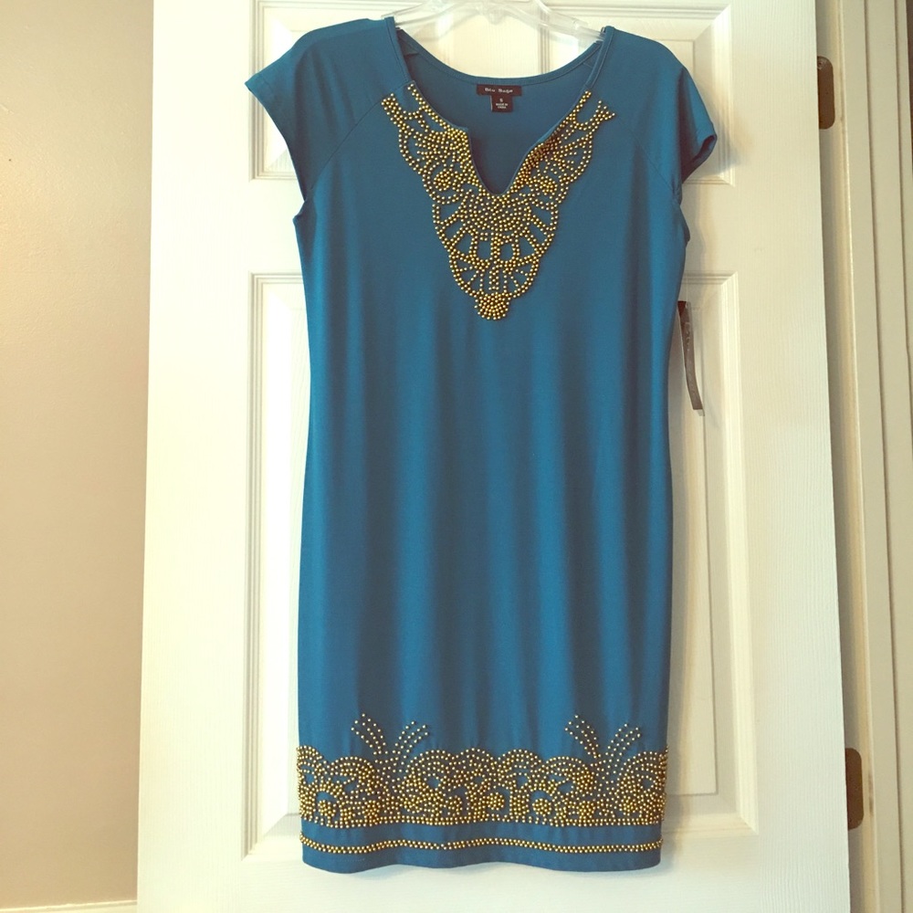 Blue Gold Beaded Dress