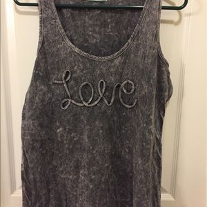 "Love" burnwash tank