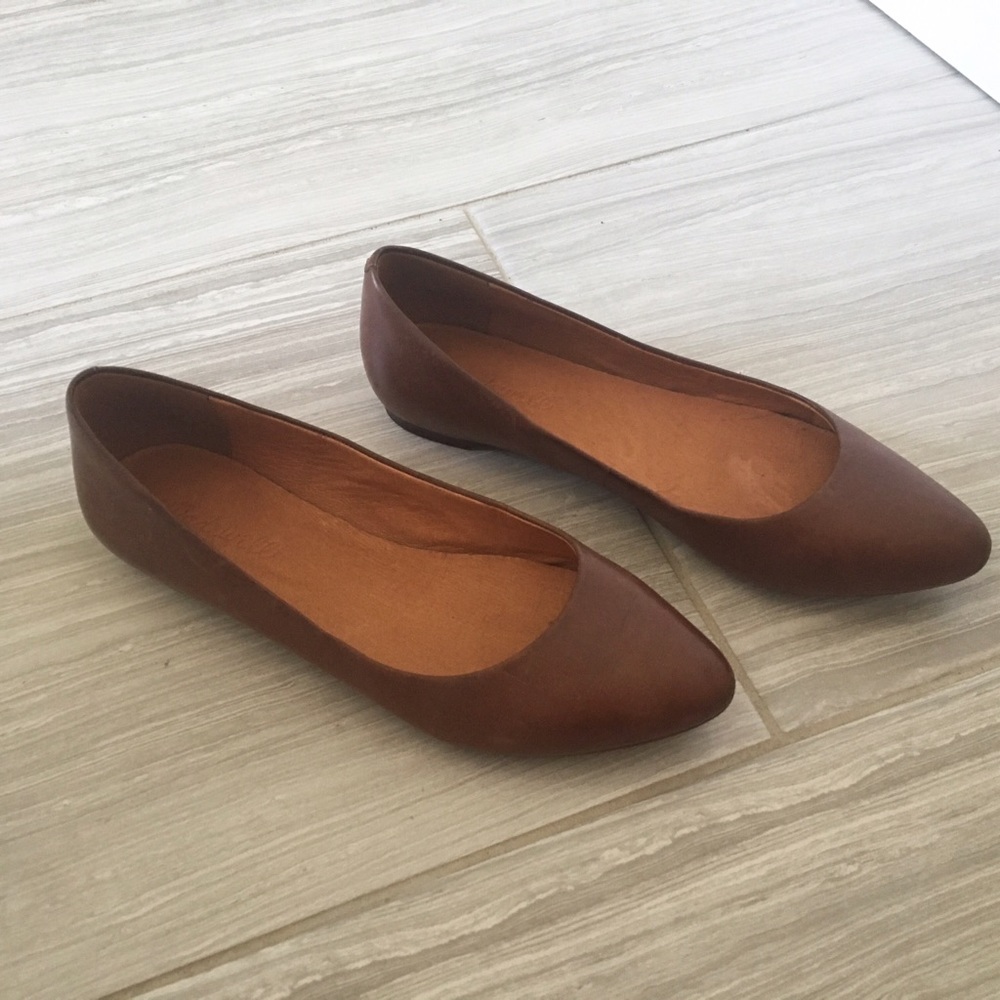 MADEWELL Leather Sidewalk Skimmer Flats