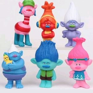 NWT Lot Of 6 DreamWorks Trolls Action Figures