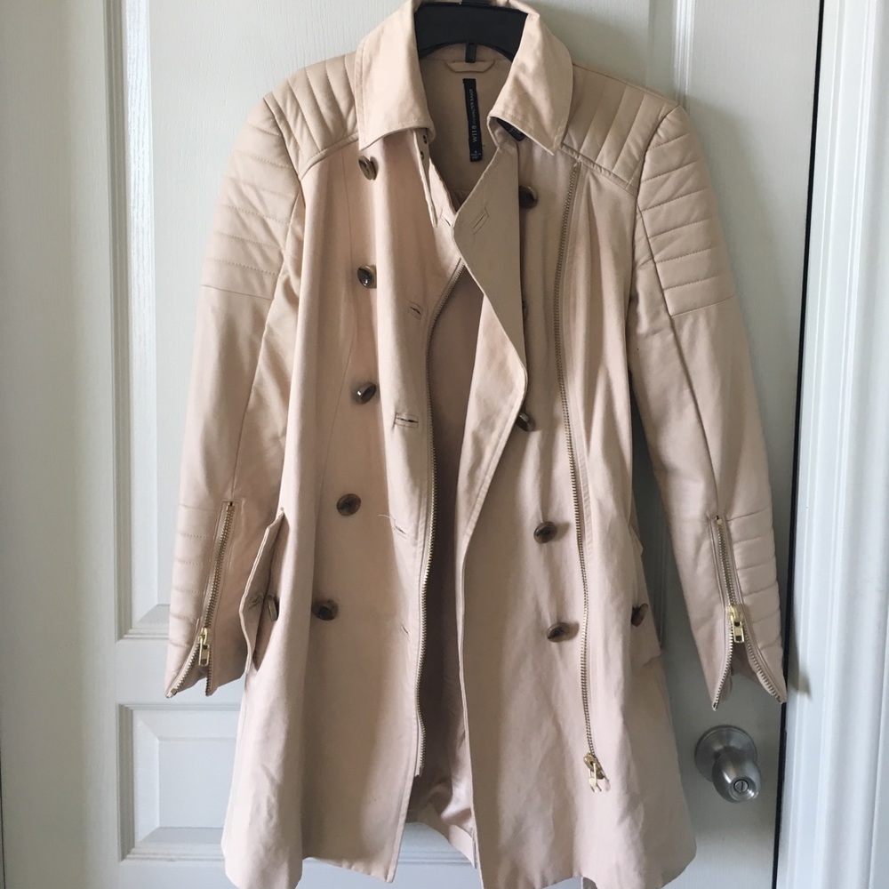 Leather trench coat