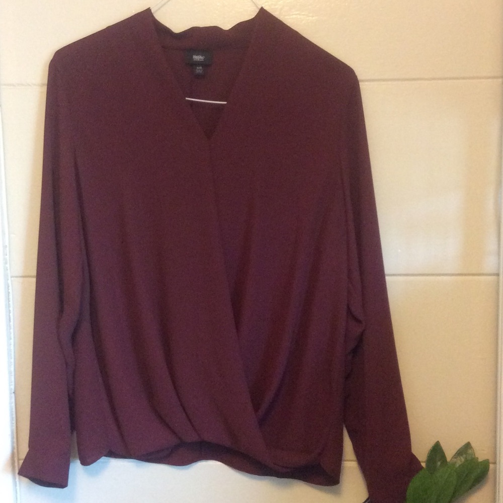 Burgundy, Mossimo Long sleeve Blouse, XL NWT