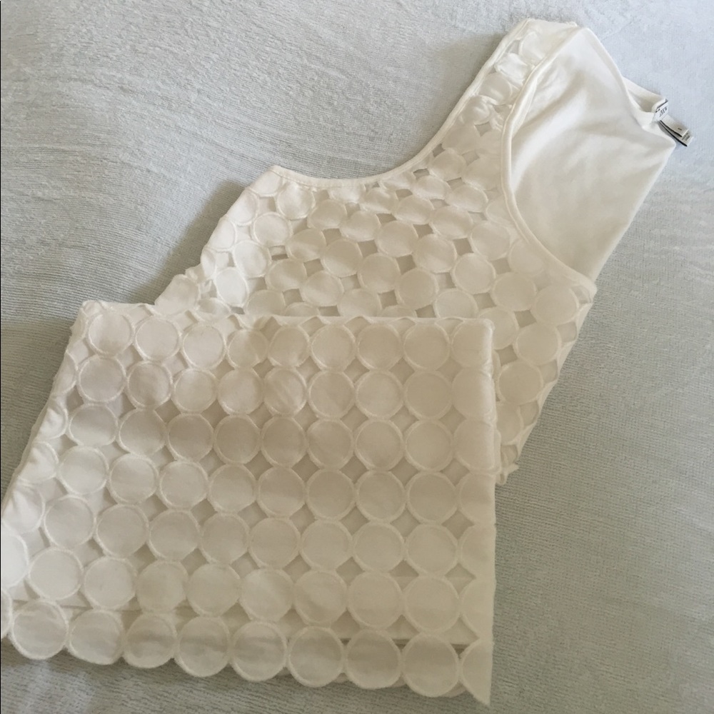 💥Sale!💥 J. Crew ivory eyelet dot tank EUC