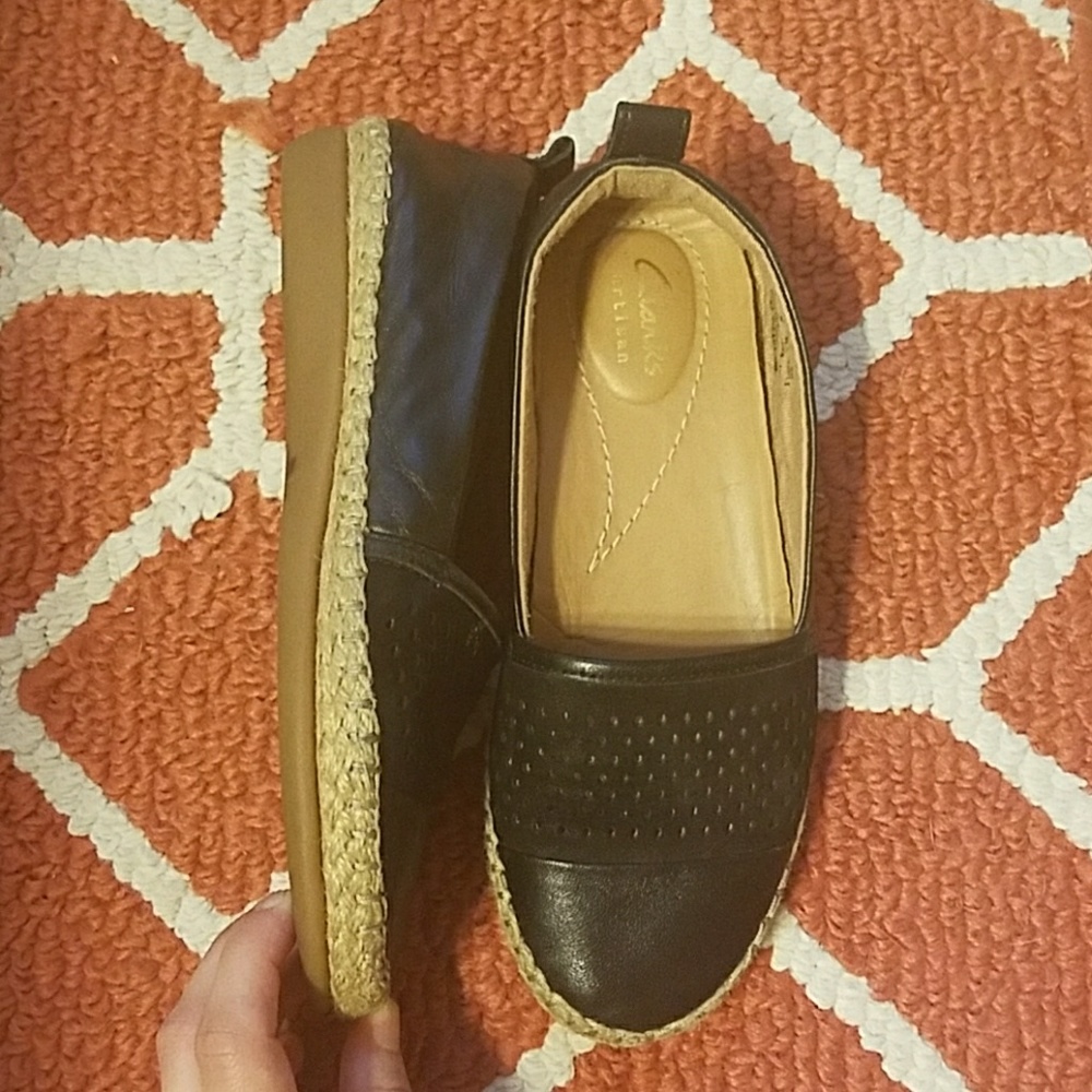 Clarks black espadrilles