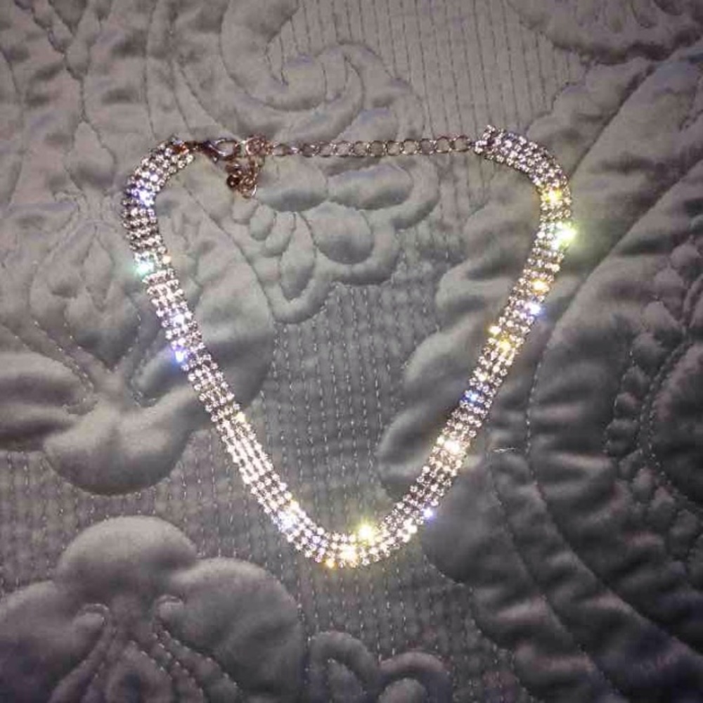 Gold diamond choker