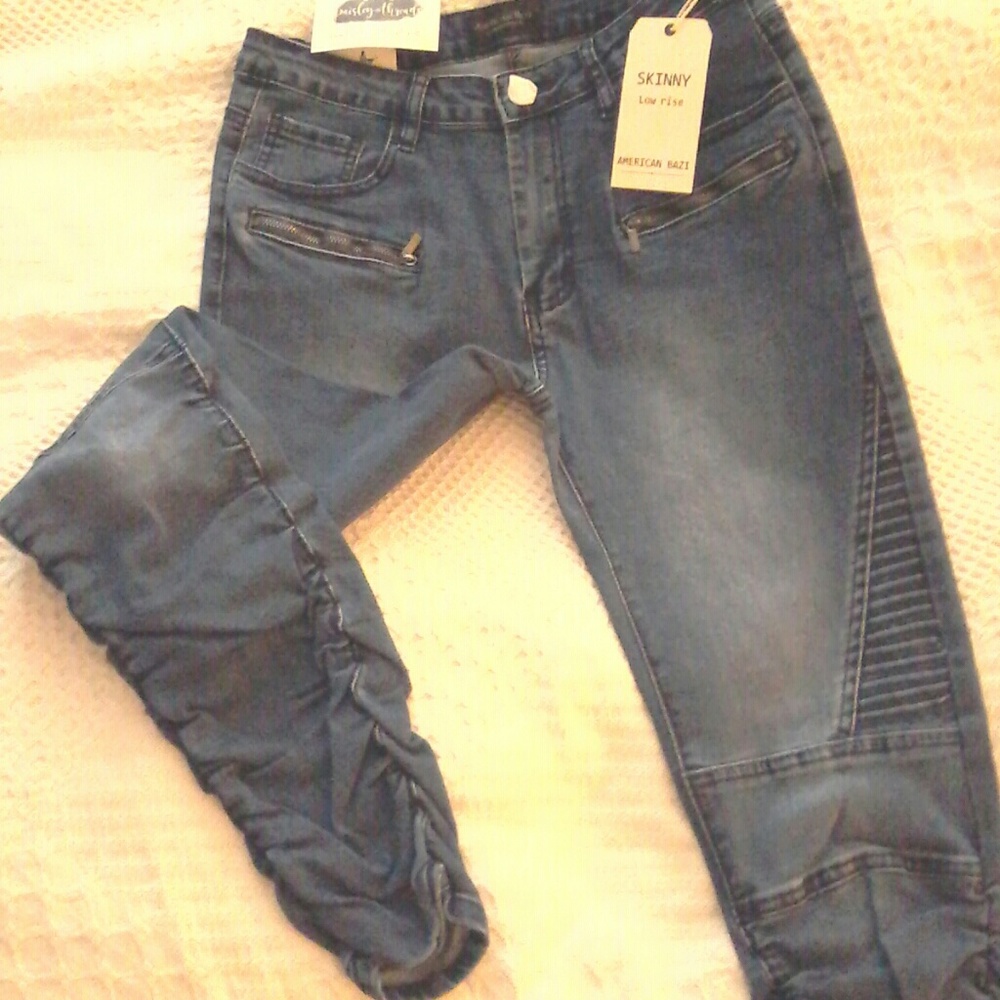 Paisley and Threads Moto Jeans
