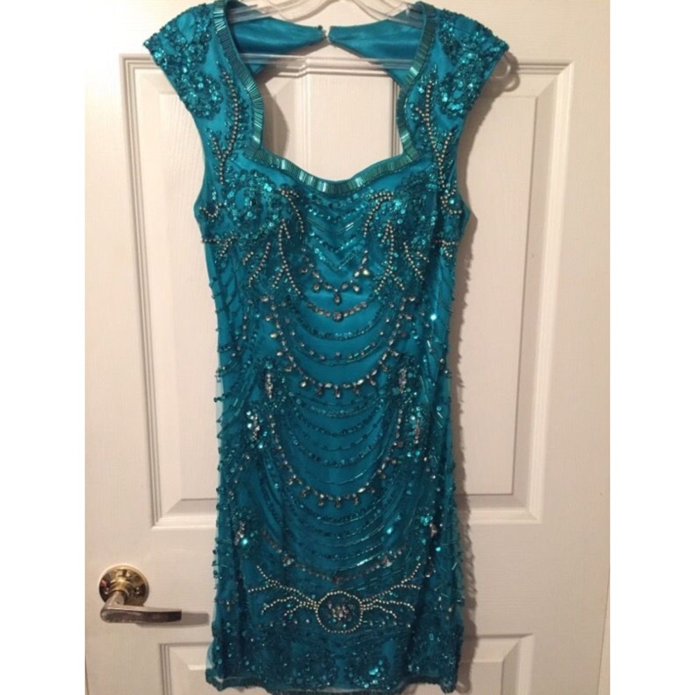 Teal Sequin Dress
