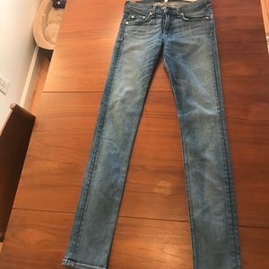 Rag and bone light wash denim stretch skinny leg