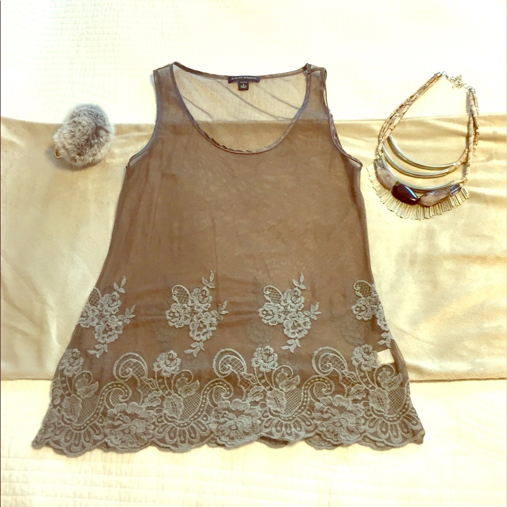 Banana Republic Sheer Lace Blouse