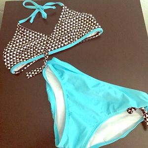 NWT Blue & Black Girls Bikini