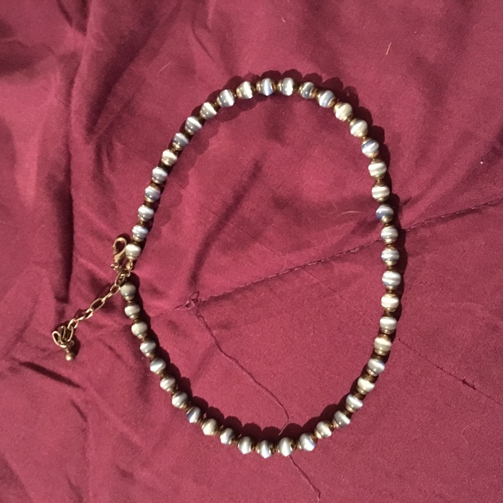 BLue and White beaded choker