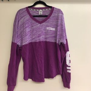 Victoria's Secret PINK Long Sleeve Frayed Shirt