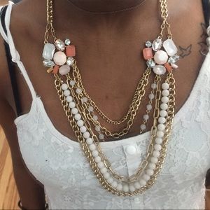 Beautiful pearl and crystal studded necklace