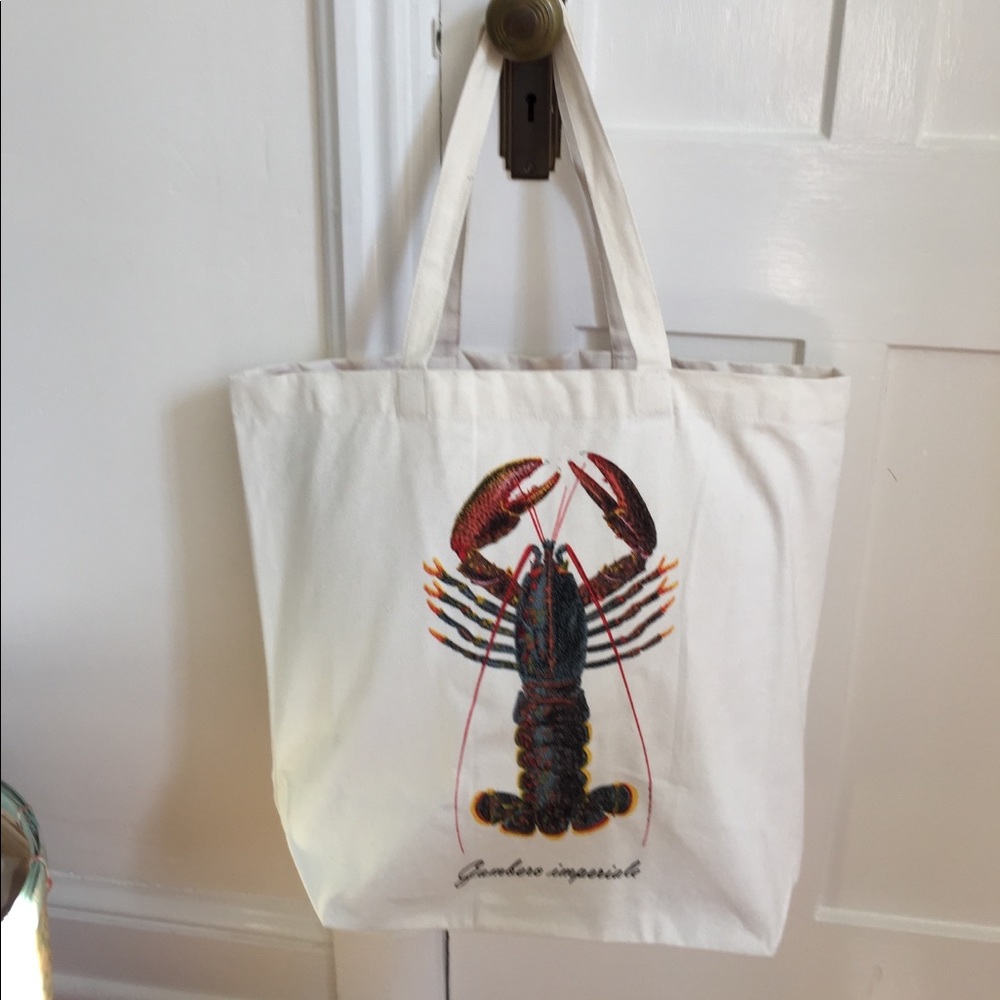 Lobster tote in canvas NWOT