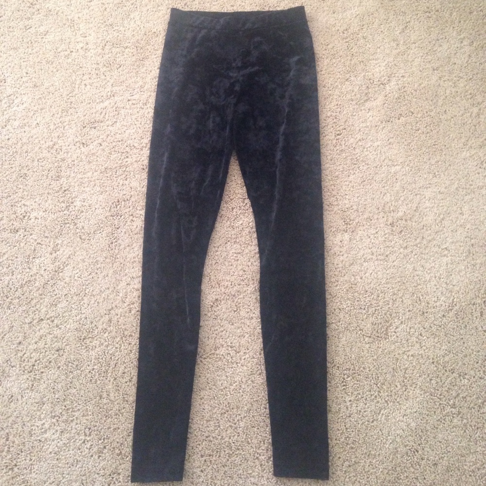 Black Crushed Velvet Leggings